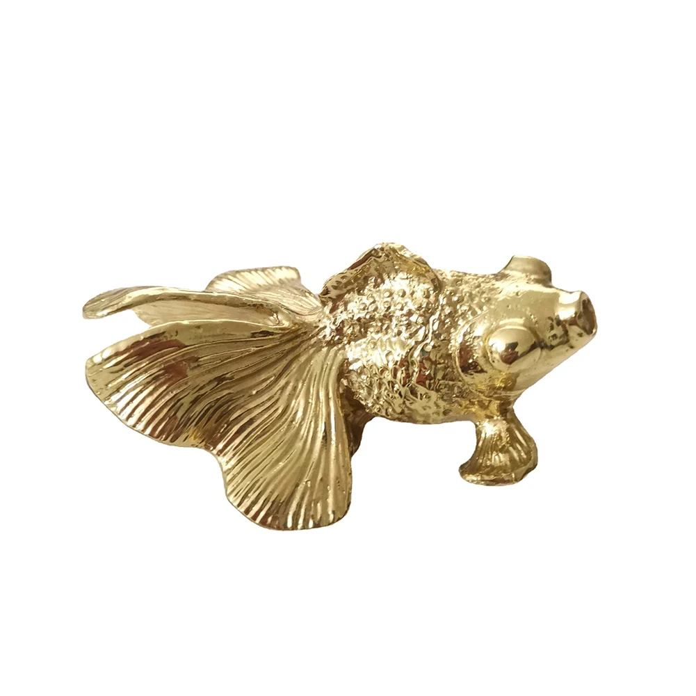 Unique Furniture Hardware Pulls - 1pc botão de peixe dourado latão