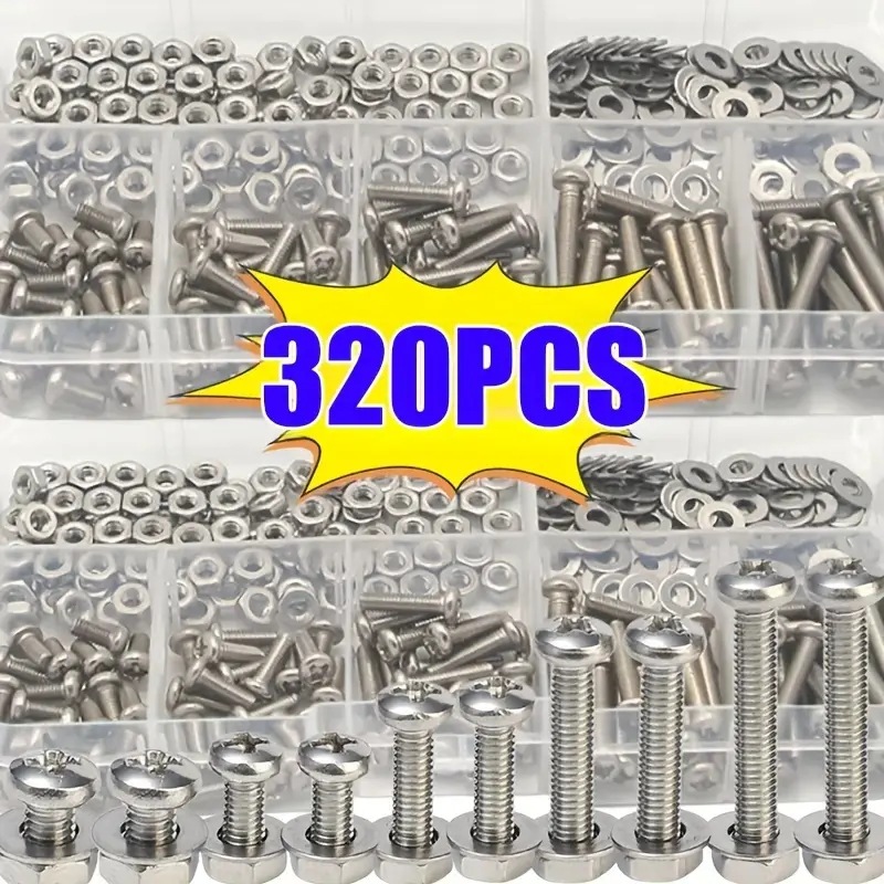 320 peças conjunto de porcas e - Furniture Hardware Repair avaliação e preço