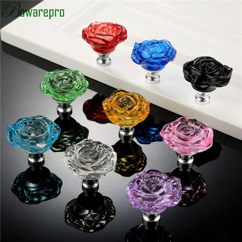 Bowarepro 50mm cristal rosa al - Furniture Hardware Design avaliação e preço